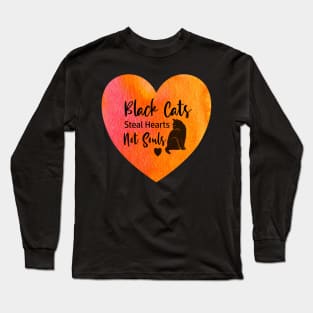 Black Cats Steal Hearts Not Souls Long Sleeve T-Shirt